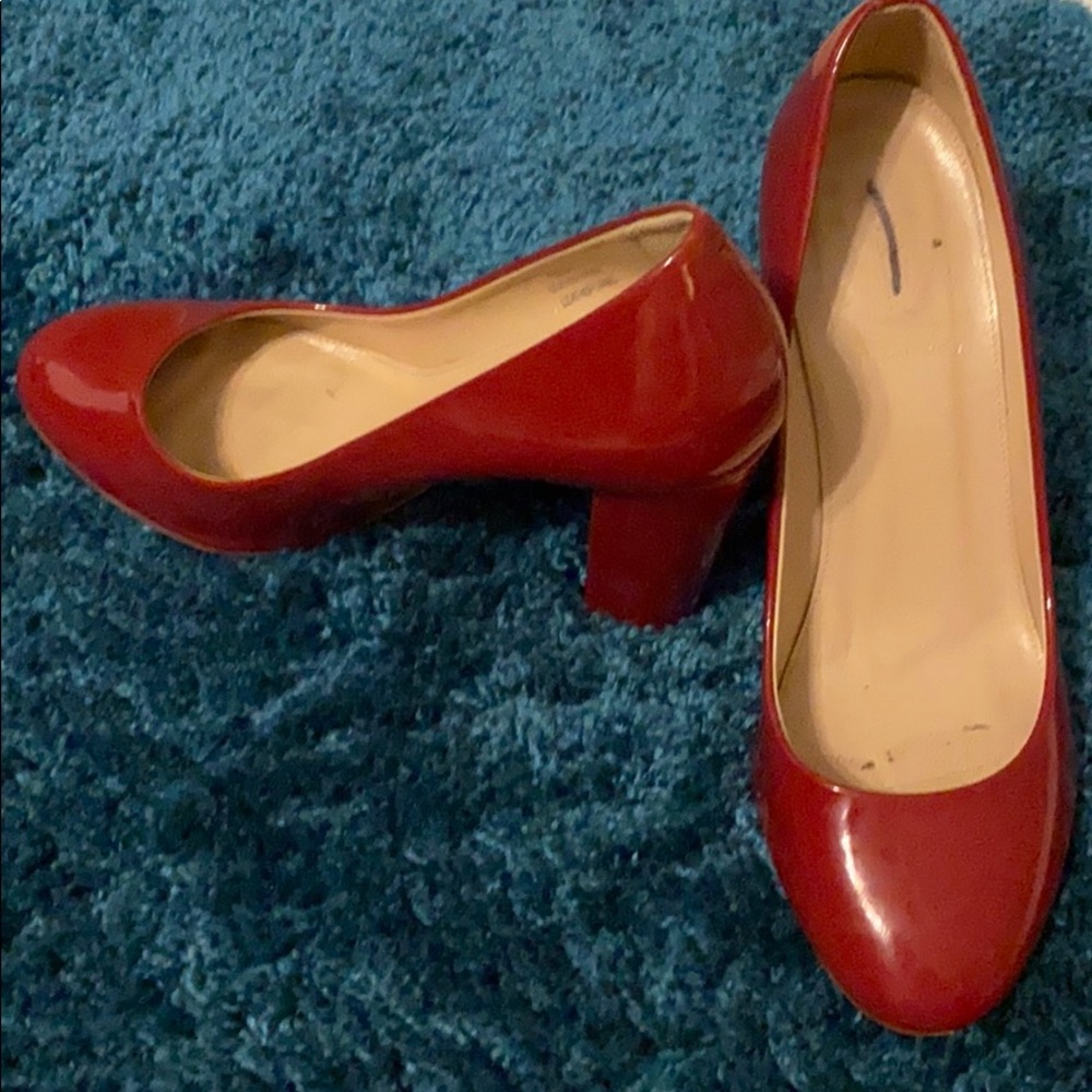 J Crew Red Genuine Leather Heels